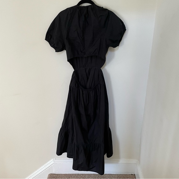 J. CREW SIDE-CUTOUT COTTON POPLIN MIDI DRESS Black 4 $128 - Picture 3 of 6